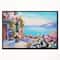 Designart - Sea and Flowers - Landscape Art Print Canvas in Black Frame
